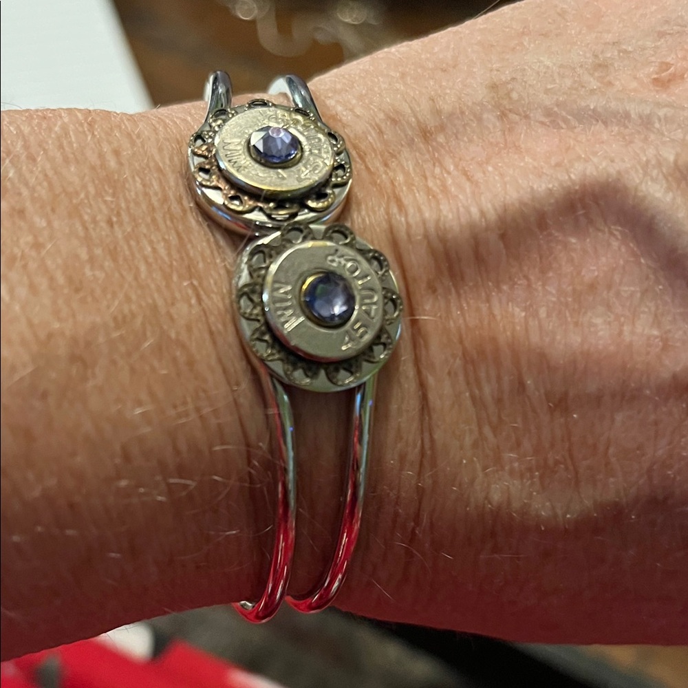 Silver and Gold Bullet Cuff Bracelet#461